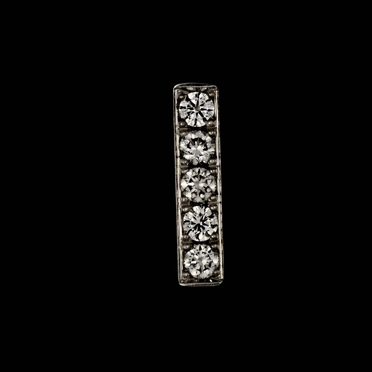 Diamond Earring Pierced 18K WG White Gold 750 One Piece only