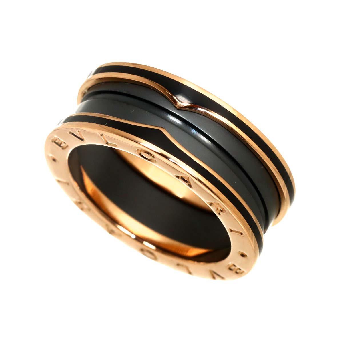 B-ZERO1 2band Ring Ceramic 18K PG 750 Size55 6.75(US)