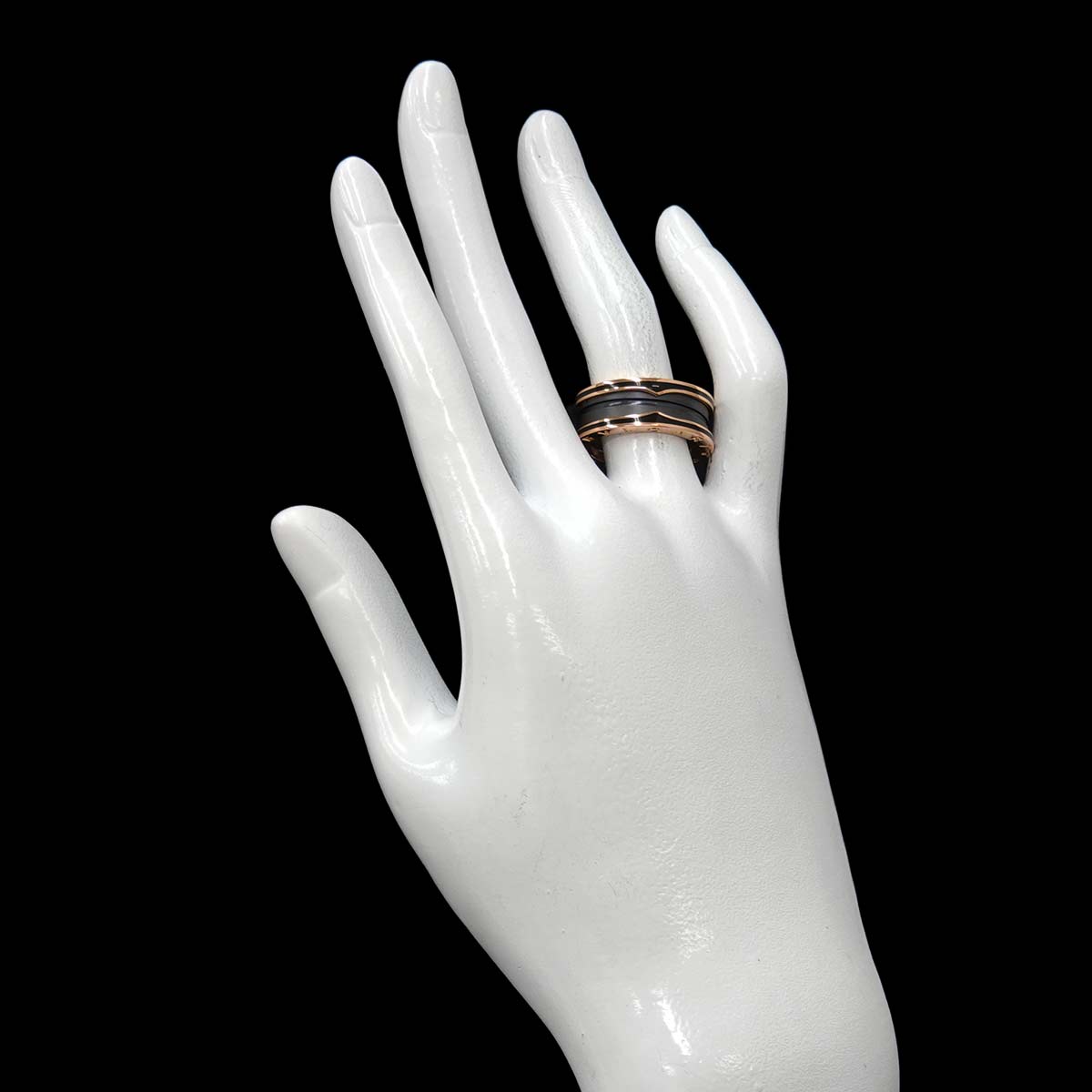 B-ZERO1 2band Ring Ceramic 18K PG 750 Size55 6.75(US)