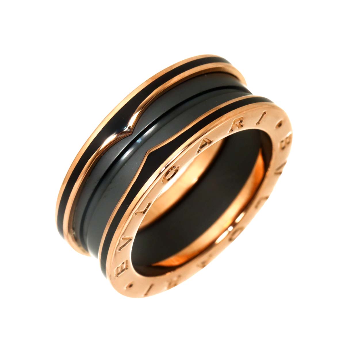 B-ZERO1 2band Ring Ceramic 18K PG 750 Size55 6.75(US)