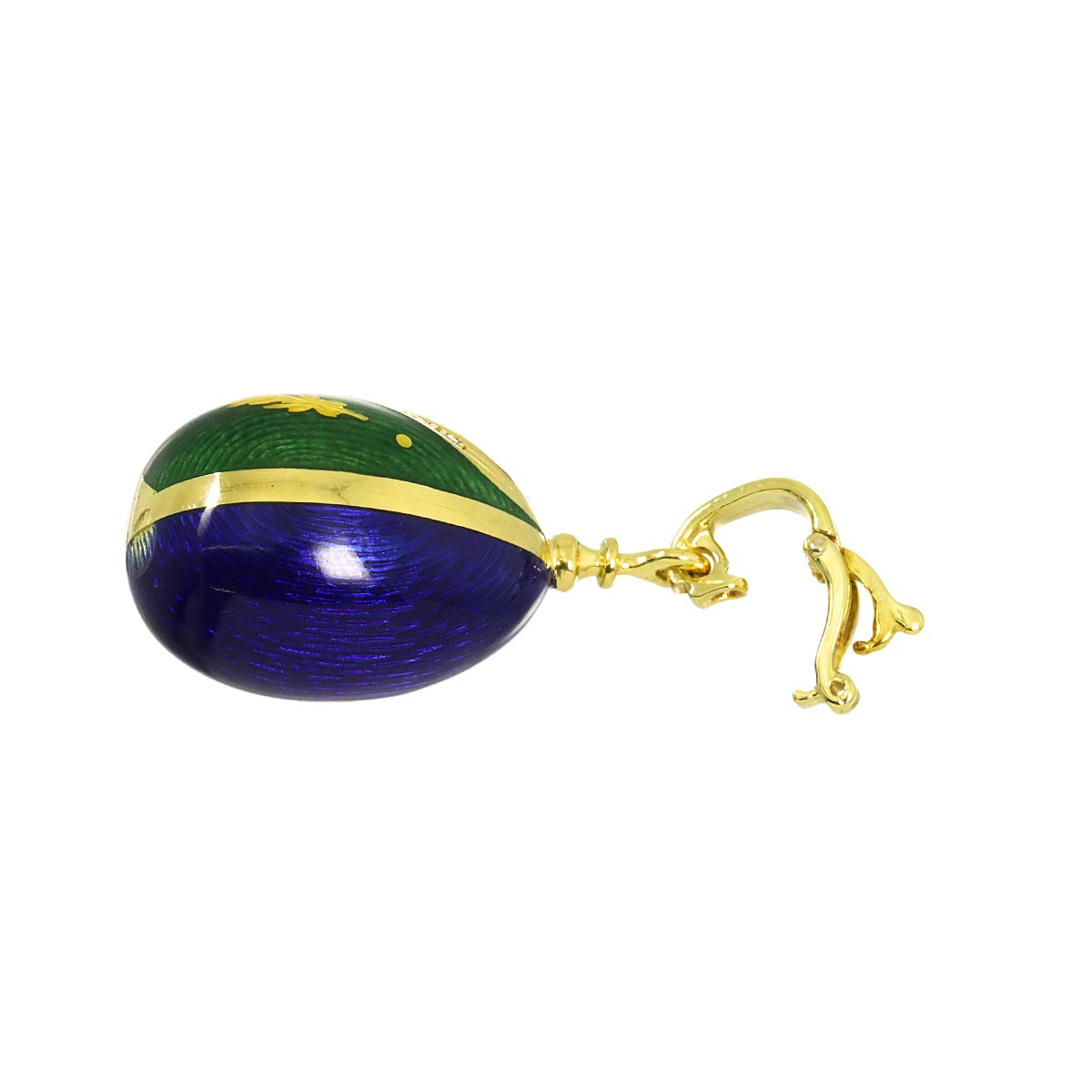 Easter egg Diamond Enamel Pendant Top 18K YG 750