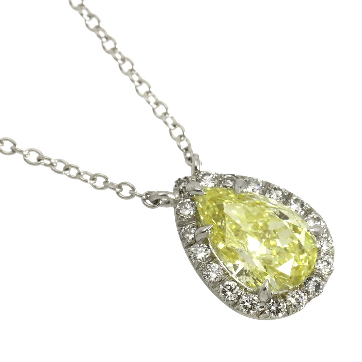 Soleste Diamond 1.03ct FIY/IF Necklace Pt 18K YG 750