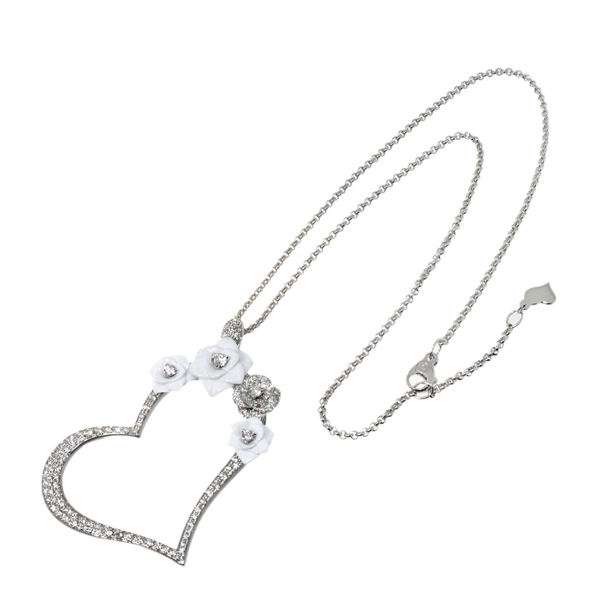 Lime Light Rose Diamond ceramic Necklace 18K WG 750
