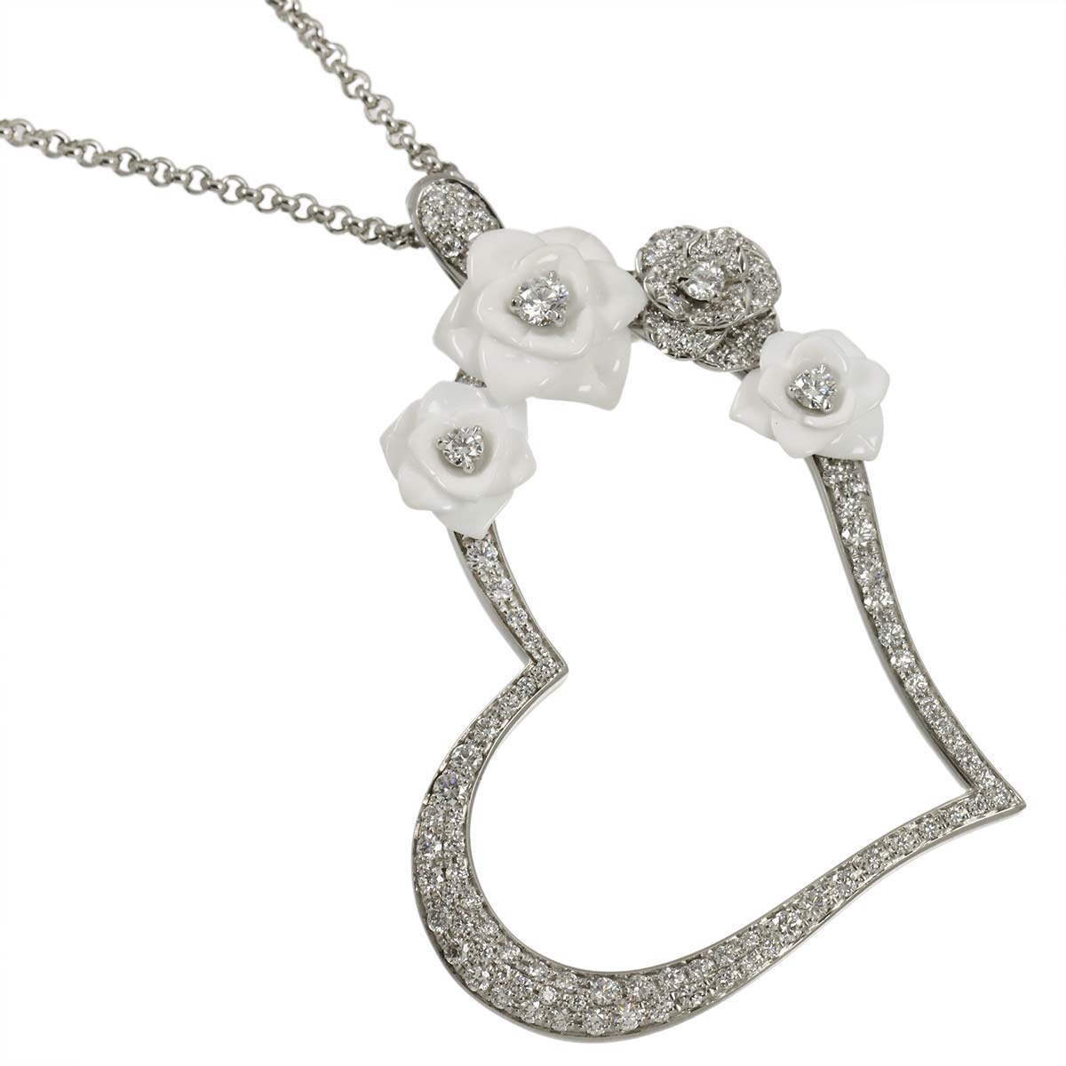 Lime Light Rose Diamond ceramic Necklace 18K WG 750