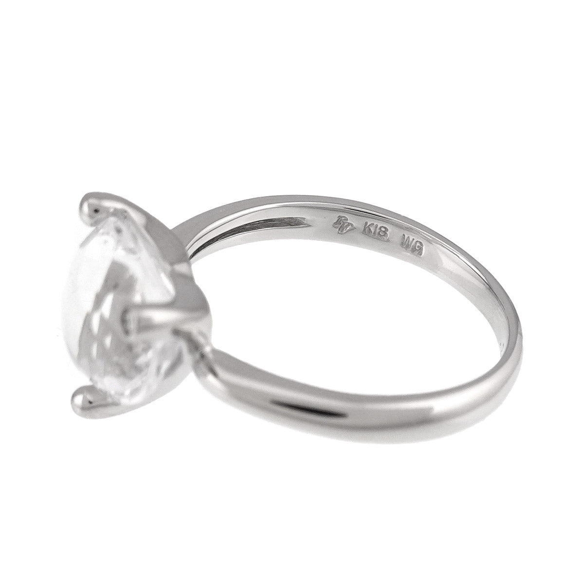 Crystal 2.48ct Diamond 0.008ct Ring 18K WG 750 5.25(US)
