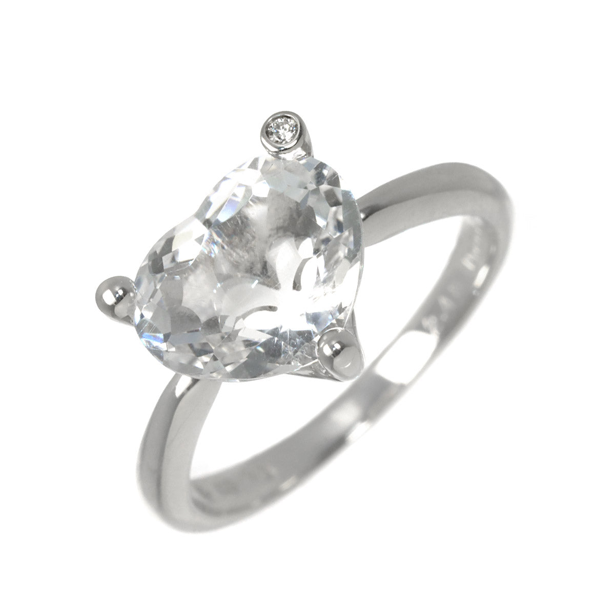 Crystal 2.48ct Diamond 0.008ct Ring 18K WG 750 5.25(US)