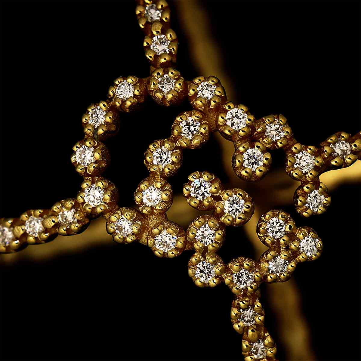 Diamond Ring 18K Yellow Gold 750 Size15 7.75-8(US)