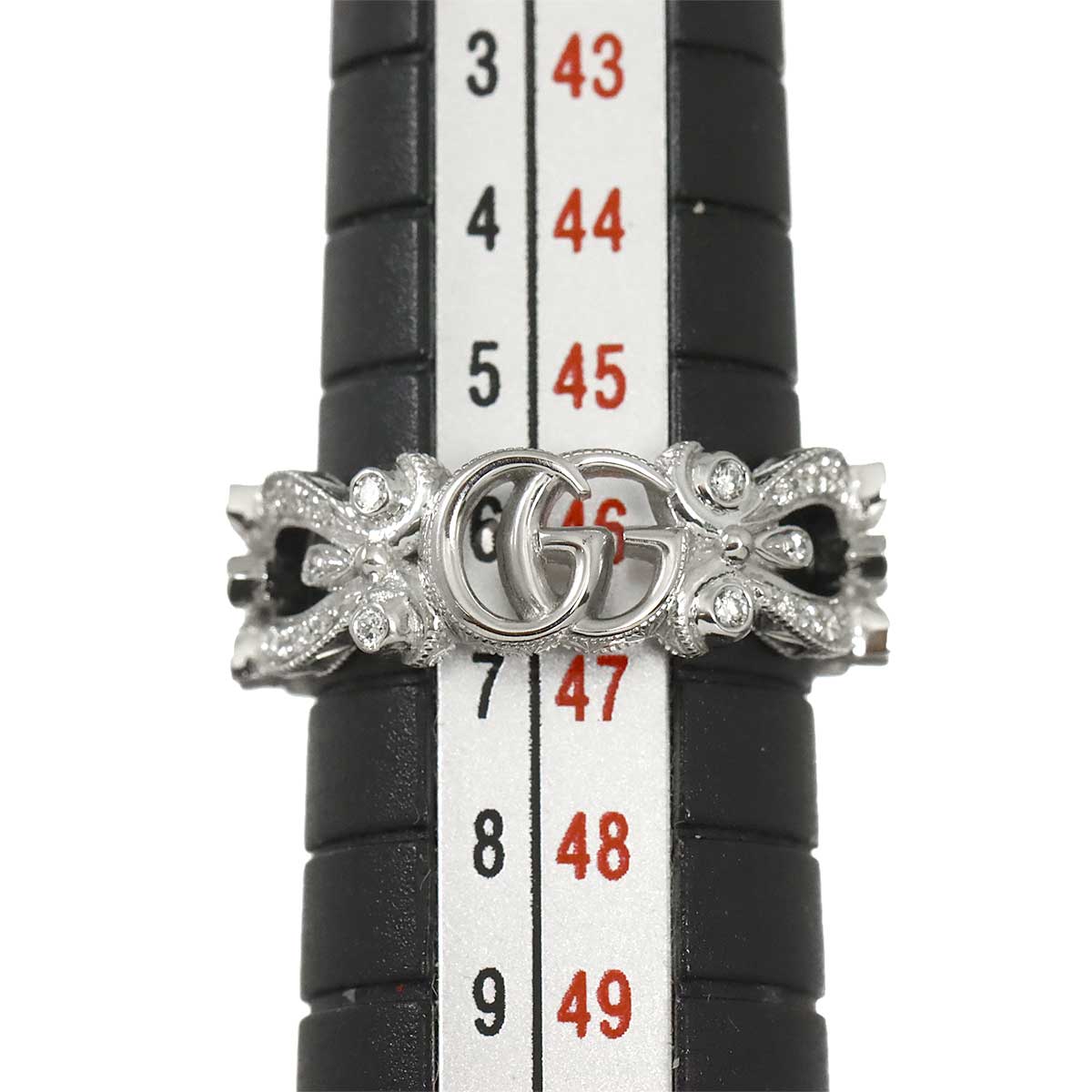 Flora Ring Diamond 18K White Gold 750 Size6 3.75(US)