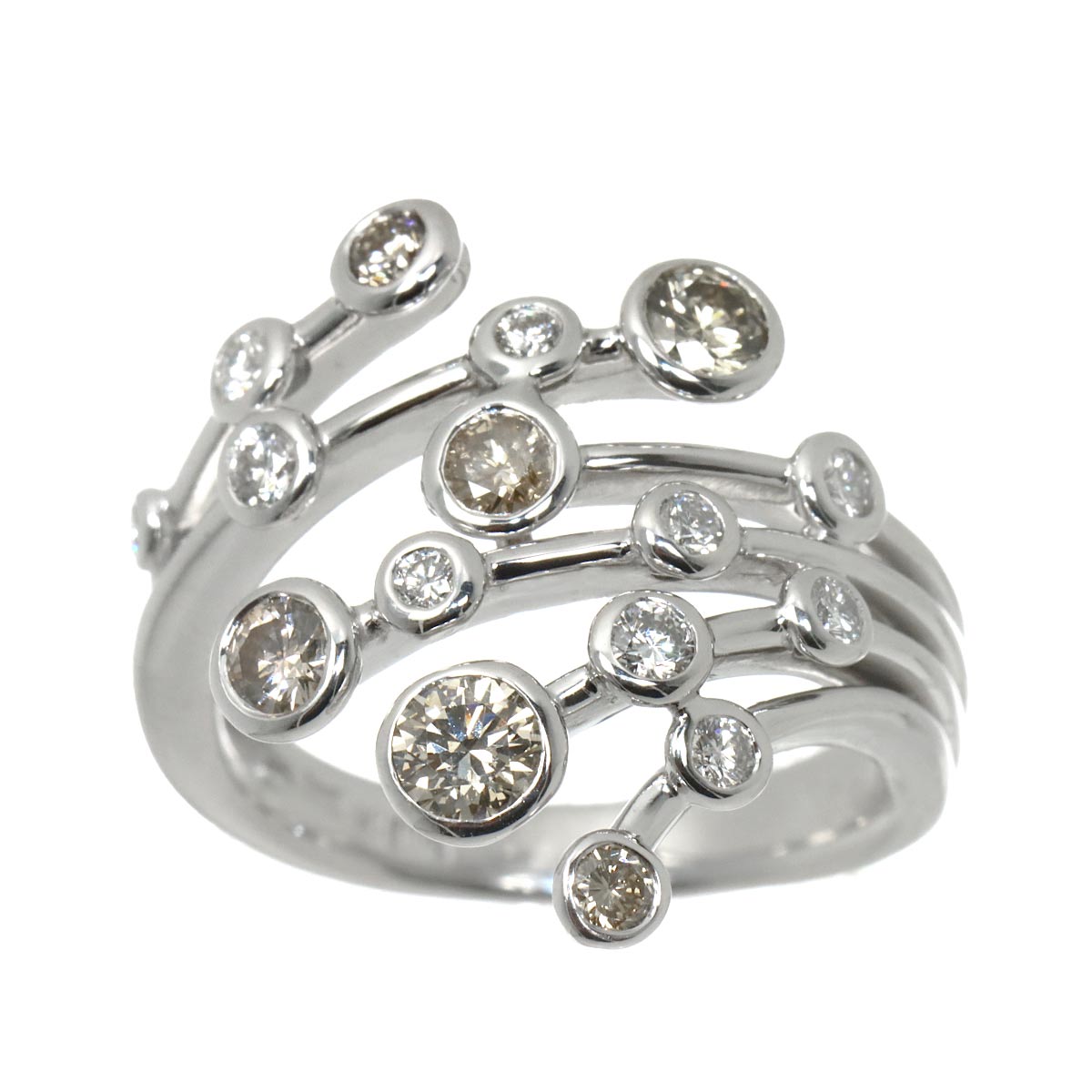 Diamond 0.50ct/0.23ct Ring 18K WG 750 size5.25(US)