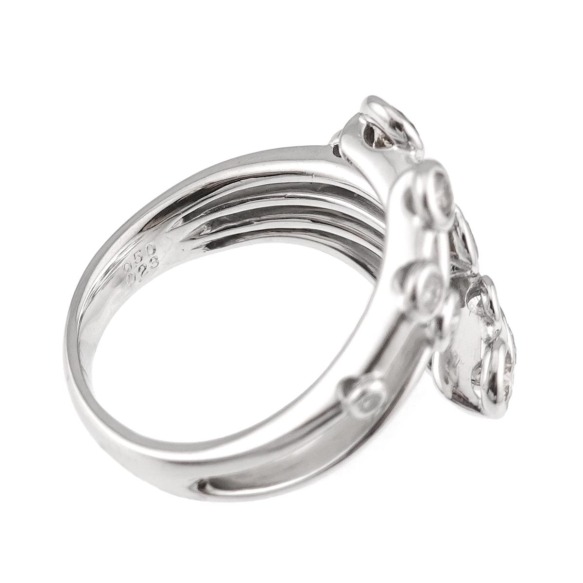 Diamond 0.50ct/0.23ct Ring 18K WG 750 size5.25(US)