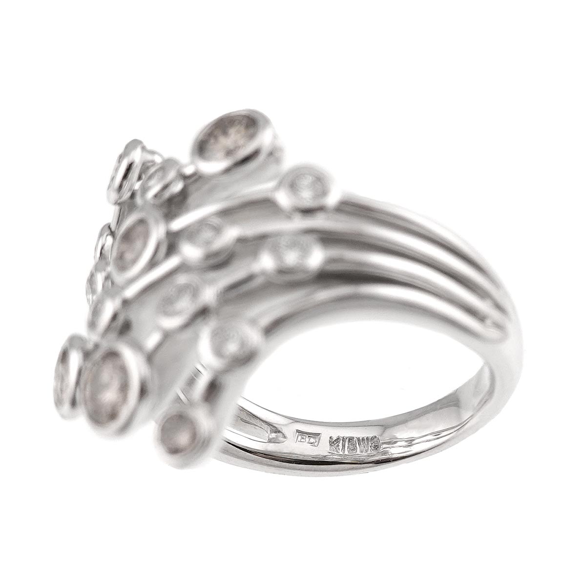 Diamond 0.50ct/0.23ct Ring 18K WG 750 size5.25(US)