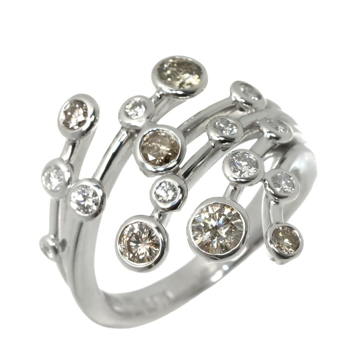 Diamond 0.50ct/0.23ct Ring 18K WG 750 size5.25(US)