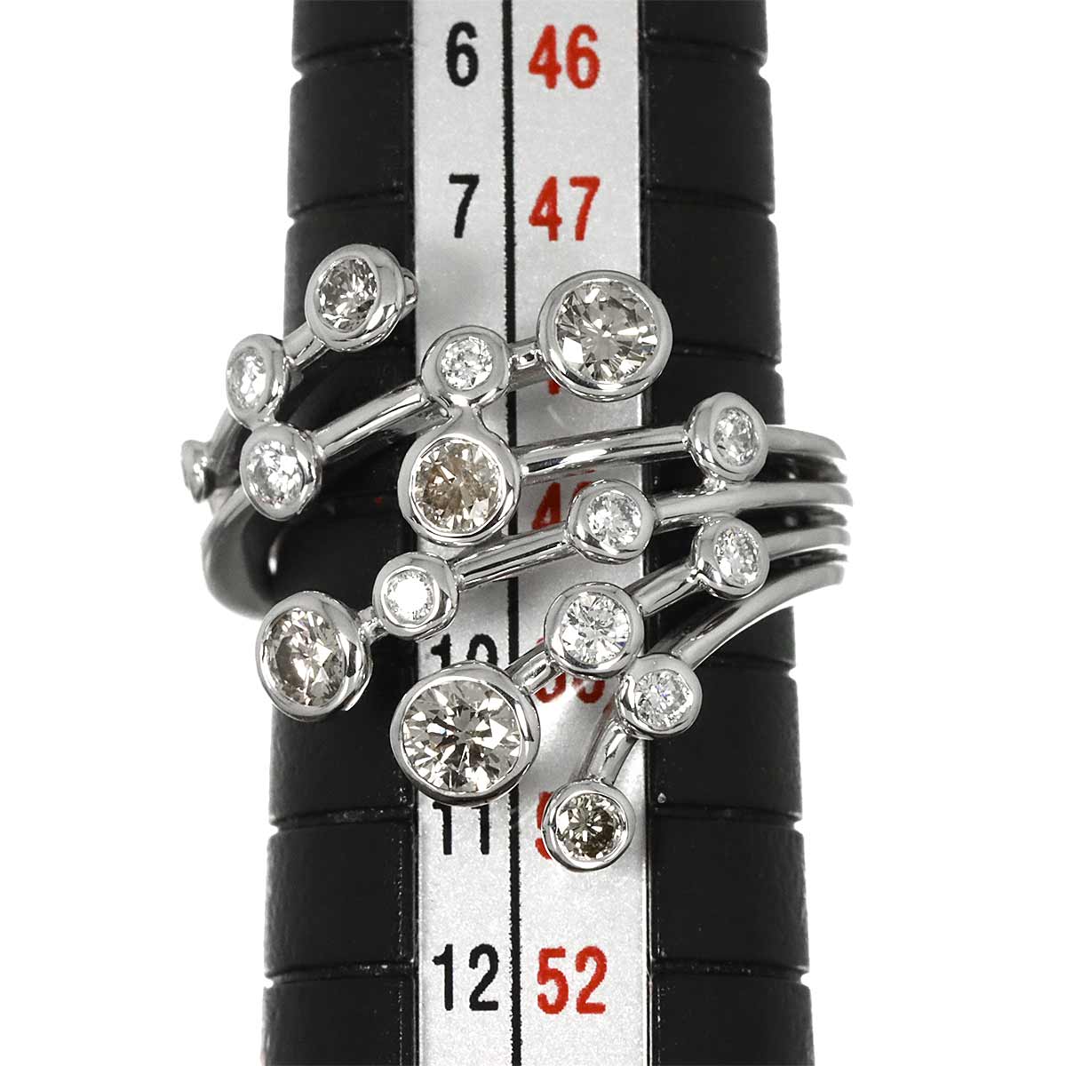 Diamond 0.50ct/0.23ct Ring 18K WG 750 size5.25(US)