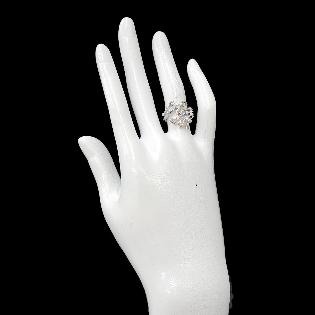 Diamond 0.50ct/0.23ct Ring 18K WG 750 size5.25(US)