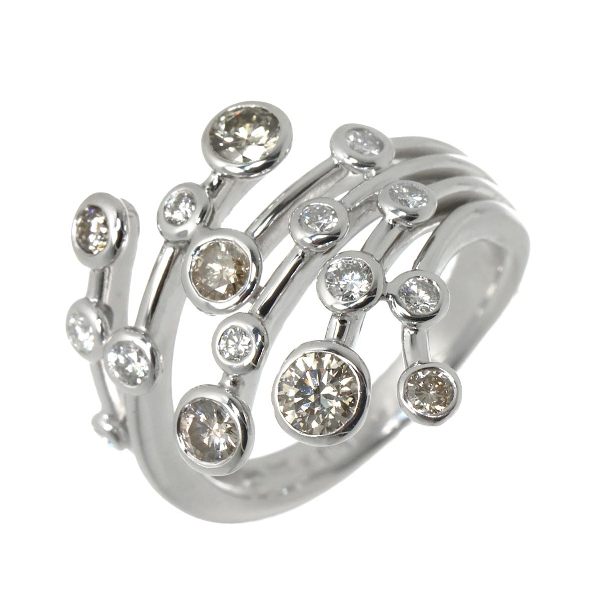 Diamond 0.50ct/0.23ct Ring 18K WG 750 size5.25(US)