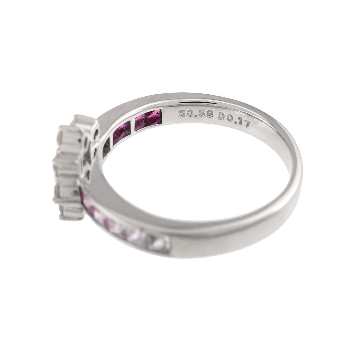 Sapphire 0.82ct Diamond 0.24ct Ring 18K WG 750 Size6(US)