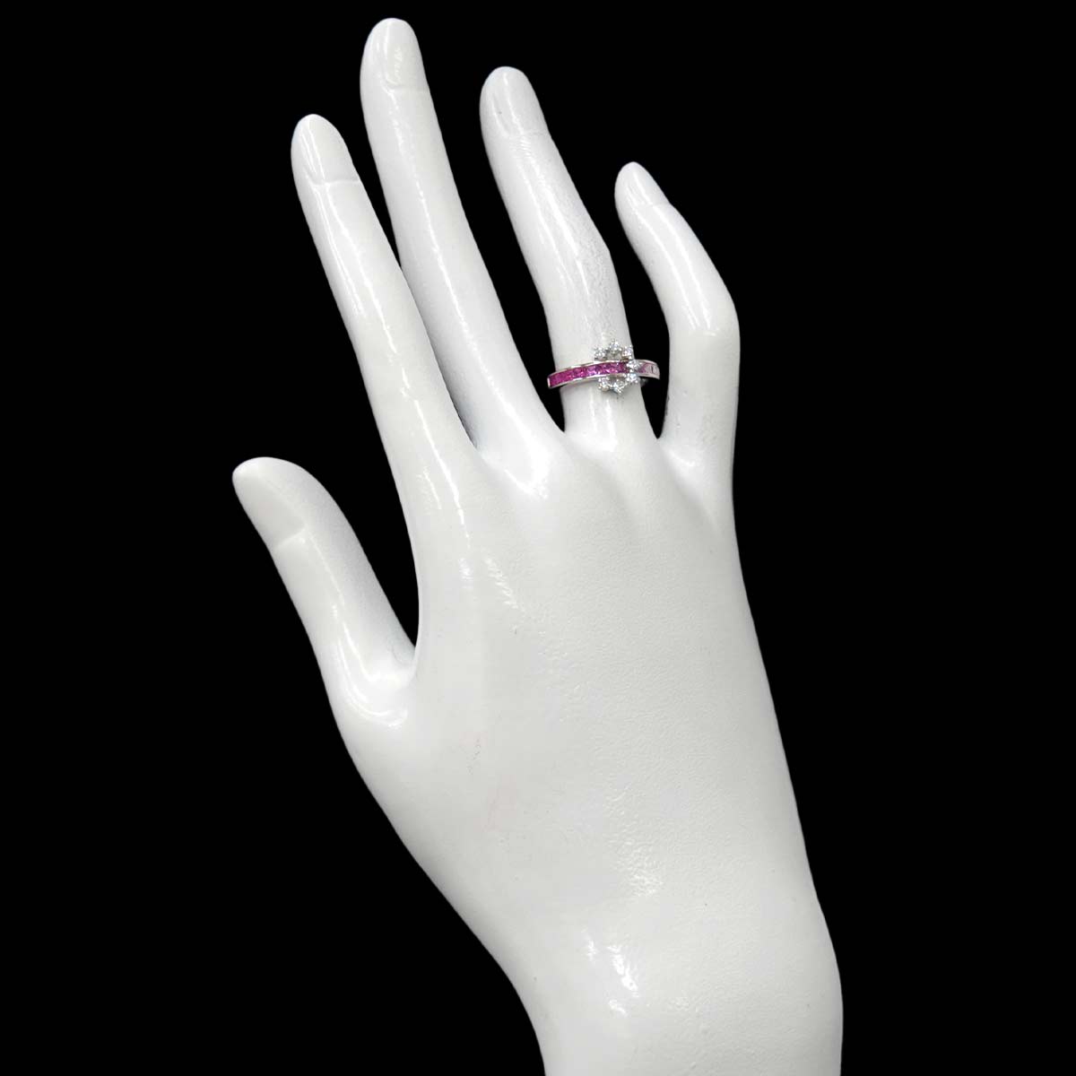 Sapphire 0.82ct Diamond 0.24ct Ring 18K WG 750 Size6(US)