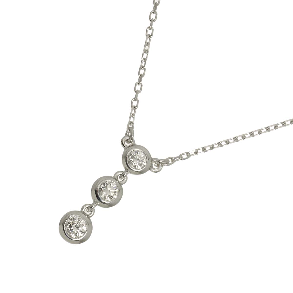 Diamond 0.31ct Necklace 18K White Gold 750