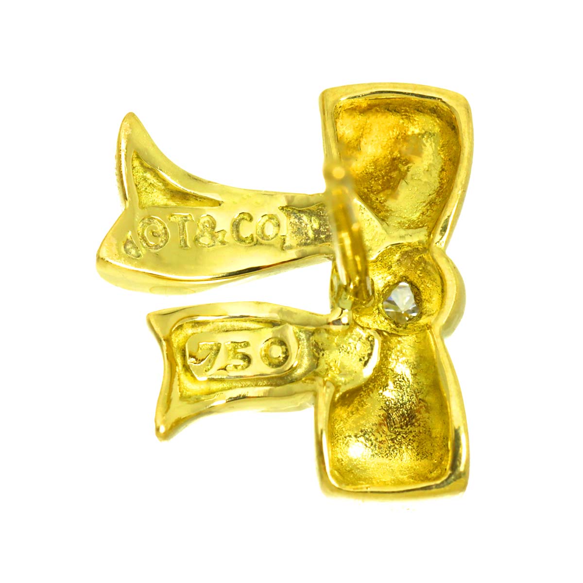 Diamond Earrings Pierced 18K Yellow Gold 750
