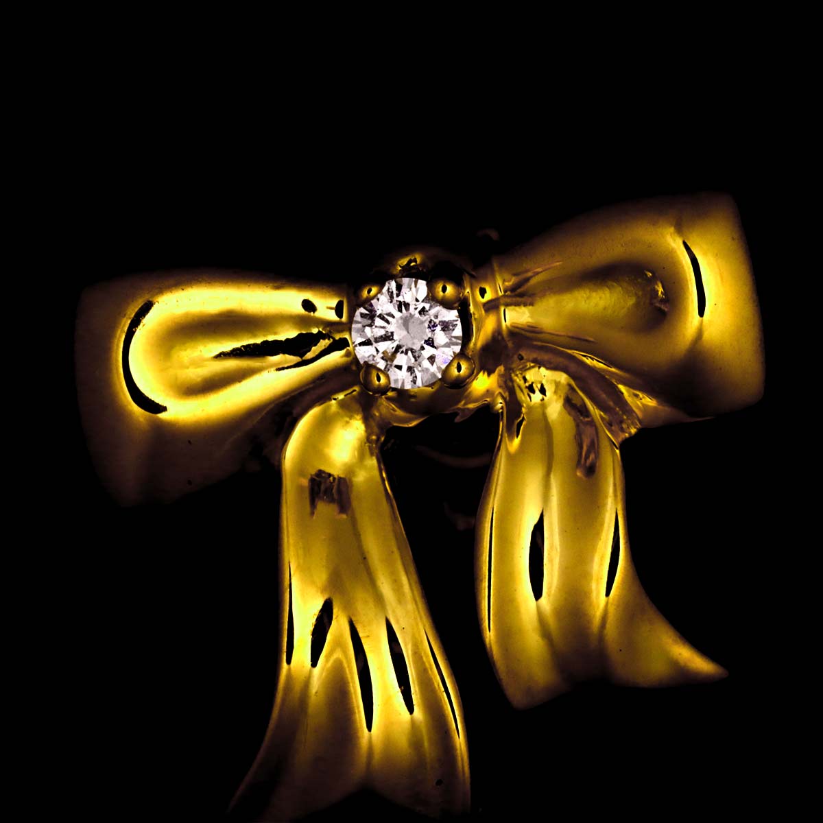 Diamond Earrings Pierced 18K Yellow Gold 750