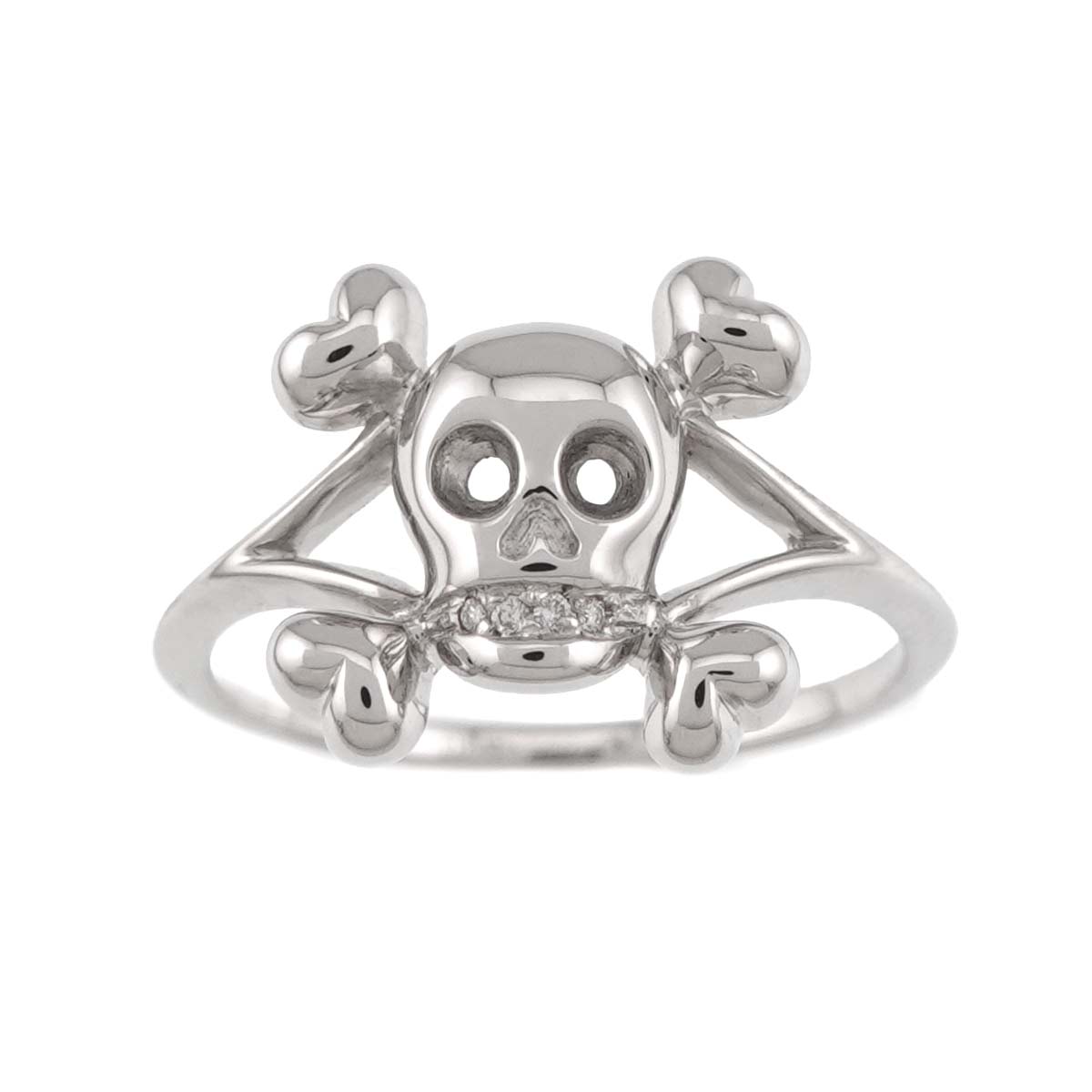 Diamond Ring 18K WG 750 size57 7.5(US)