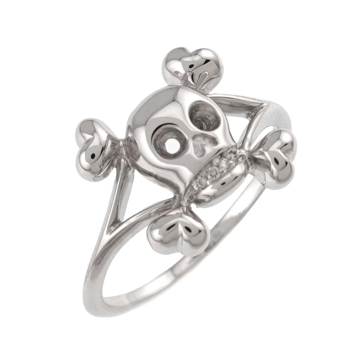 Diamond Ring 18K WG 750 size57 7.5(US)