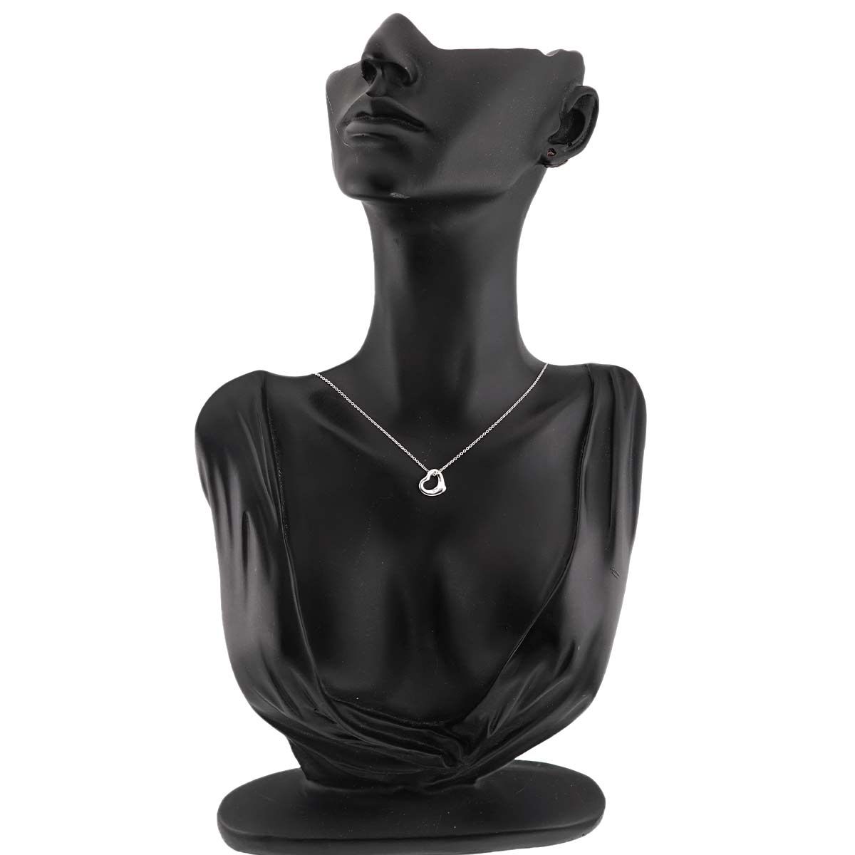 Open Heart Necklace 18K White Gold 750