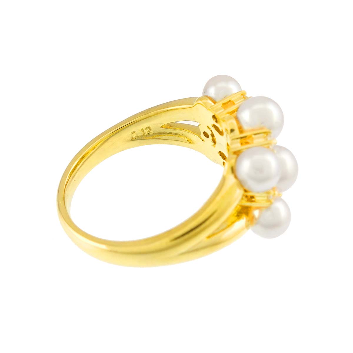 Akoya Pearl 4.9-4.2mm Diamond Ring 18K YG 750 6.25-6.5(US)