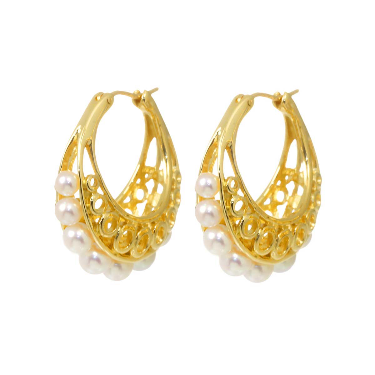 Baby Pearl 4.0-3.0mm Earrings Pierced 18K YG 750