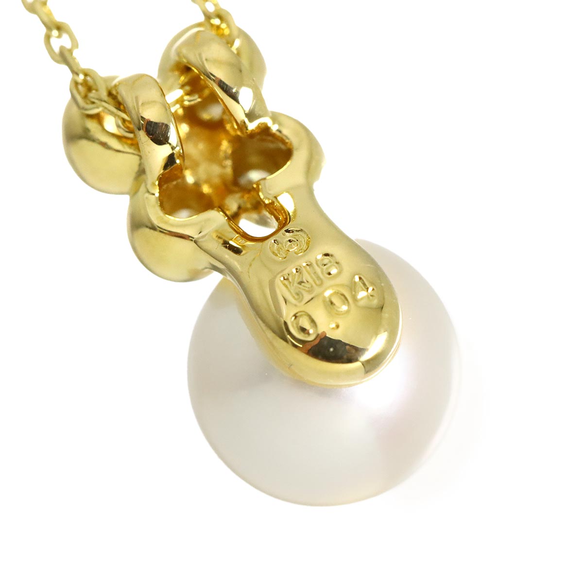 Akoya Pearl 6.9mm Diamond 0.04ct Necklace 18K YG 750