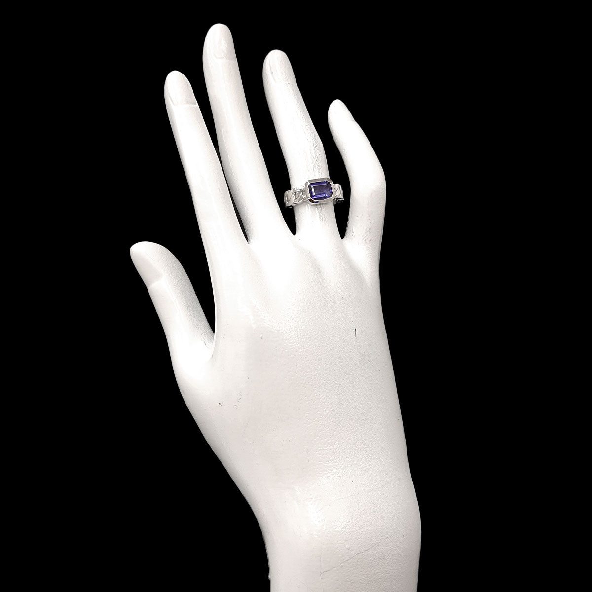 Iolite Ring 18K White Gold 750 size4.5-4.75(US)