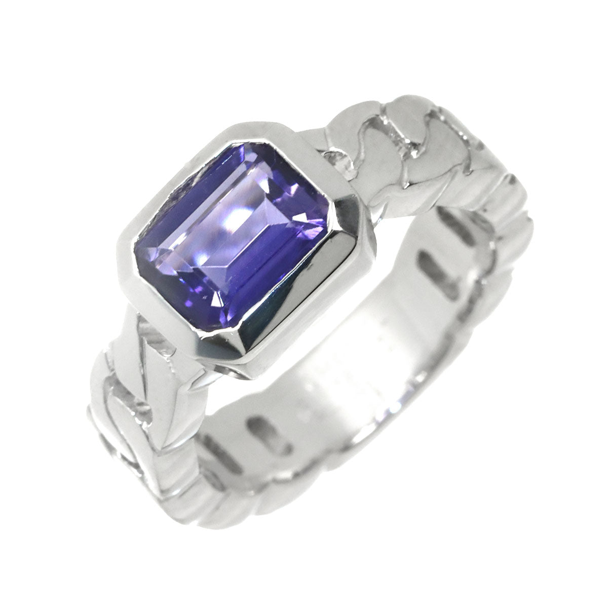 Iolite Ring 18K White Gold 750 size4.5-4.75(US)
