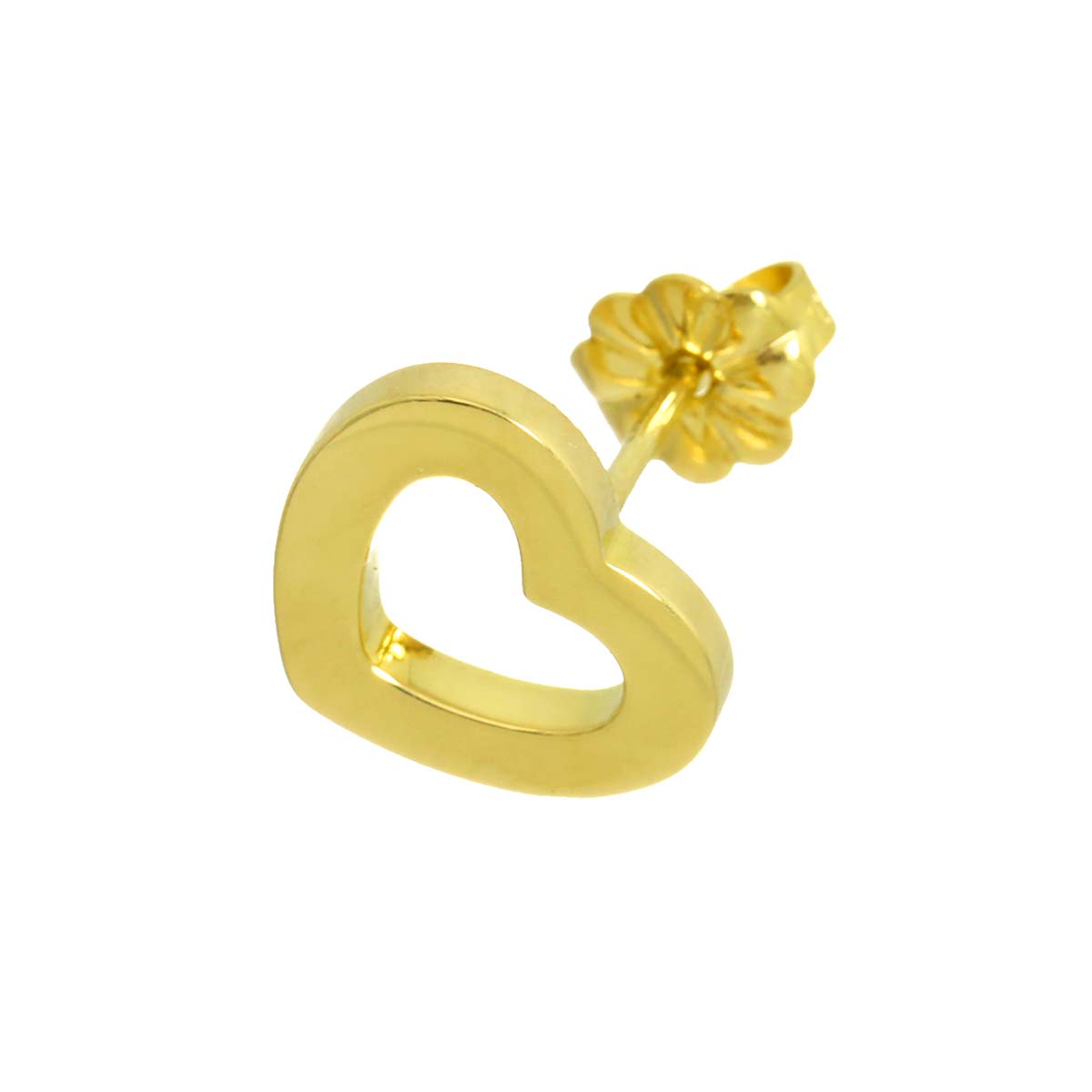 Heart Earring Pierced 18K YG 750 One Piece only
