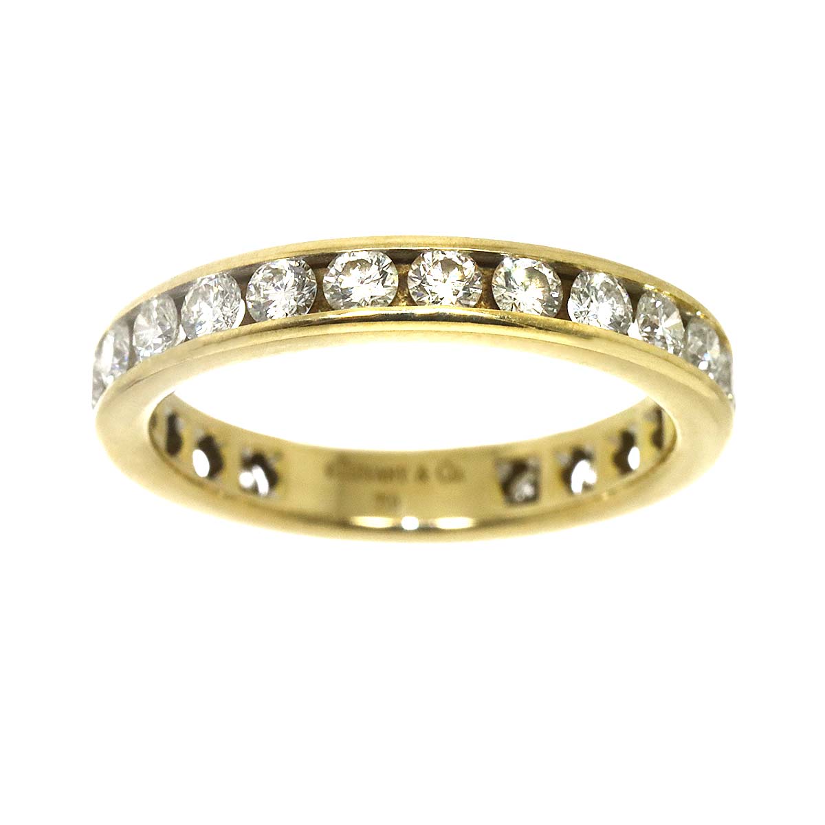 Full Diamond Ring 18K YG 750 size4.5(US)