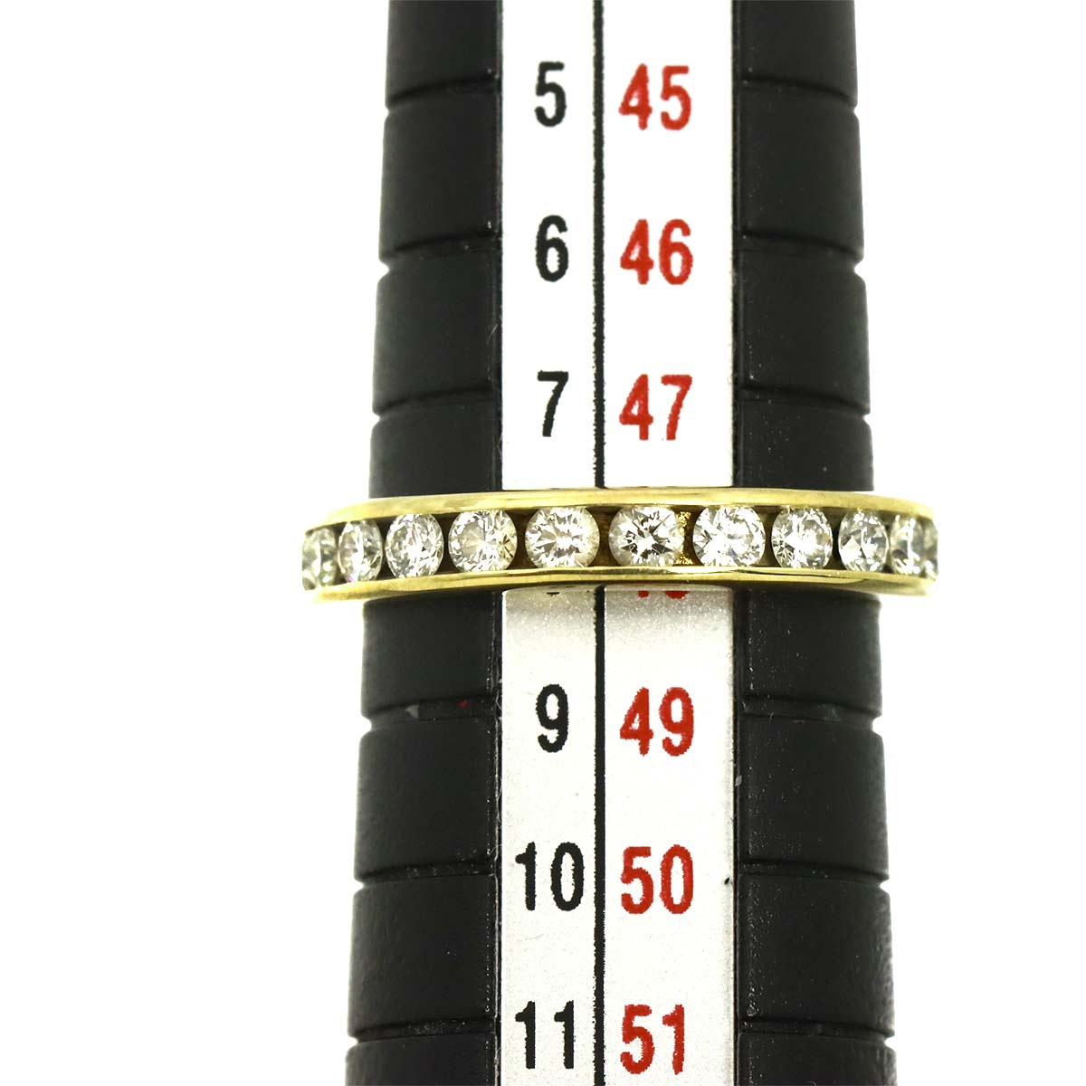 Full Diamond Ring 18K YG 750 size4.5(US)