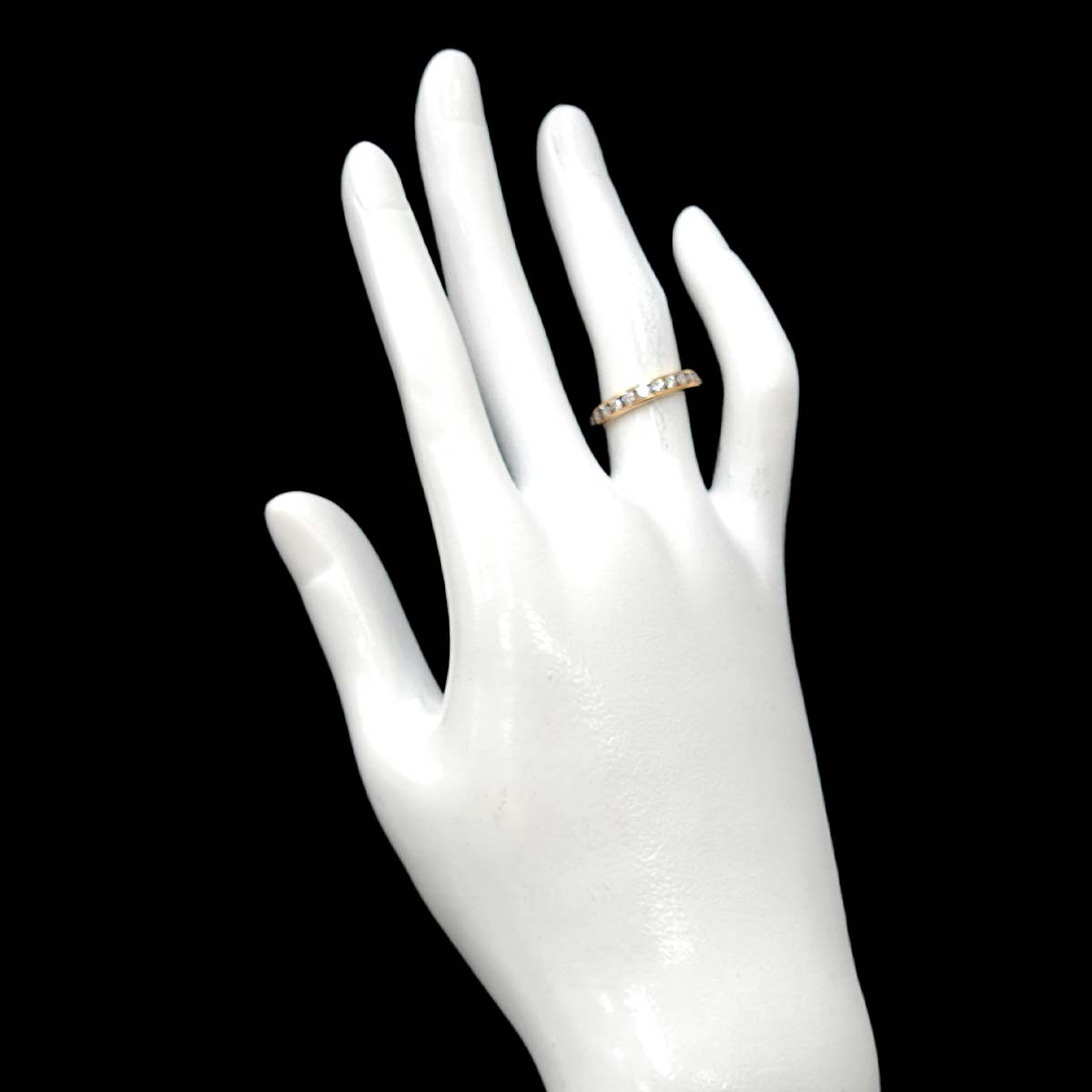 Full Diamond Ring 18K YG 750 size4.5(US)