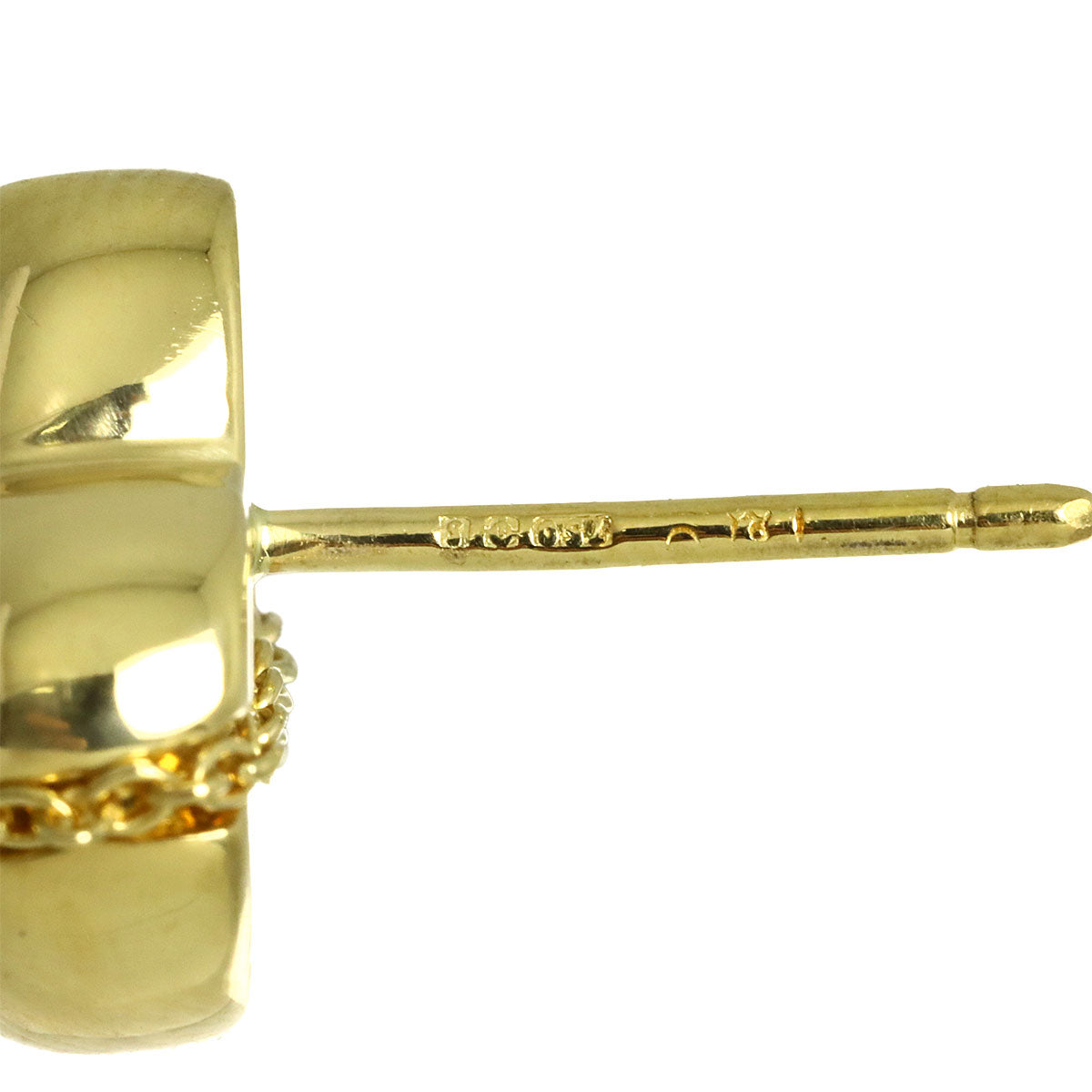 Heart Earrings Pierced 18K Yellow Gold 750