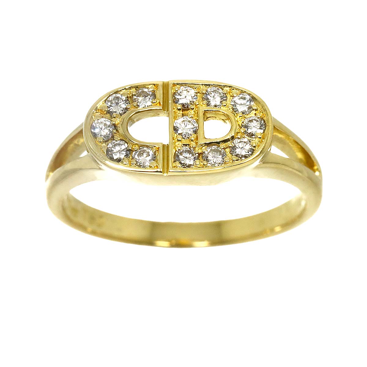 Diamond Ring 18K YG 750 size6(US)