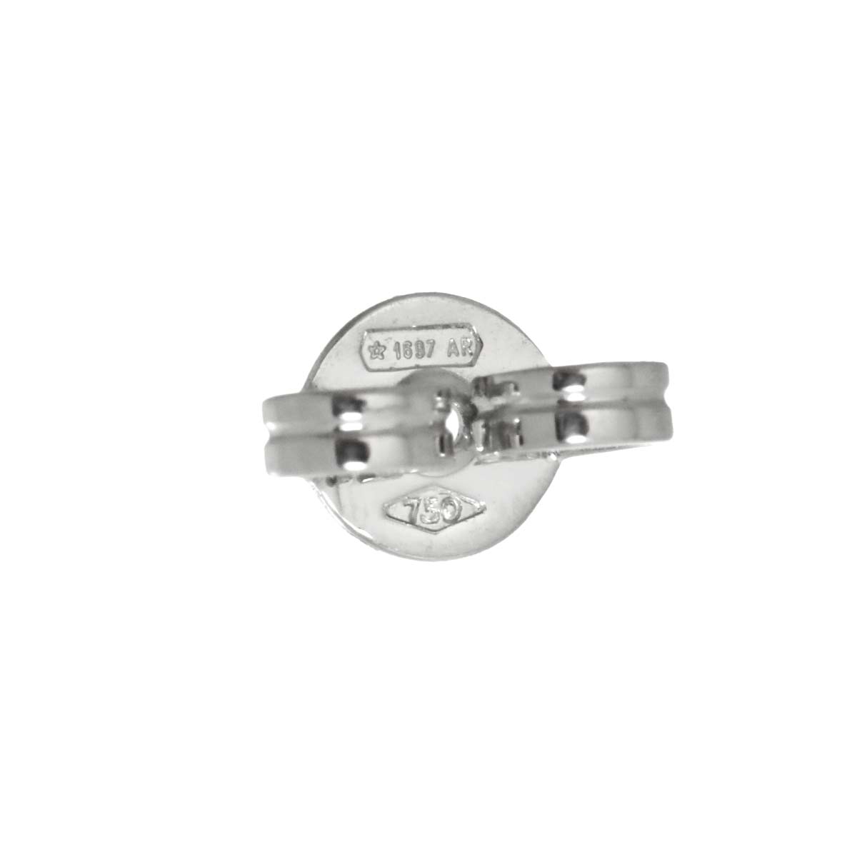 Logo Earrings Pierced 18K White Gold 750