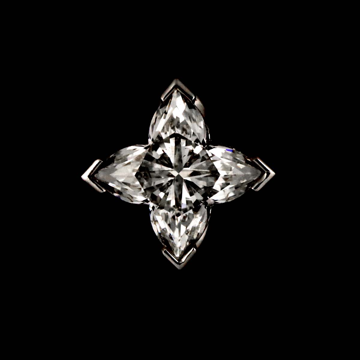 Diamond Earring Pierced 18K WG One Piece only
