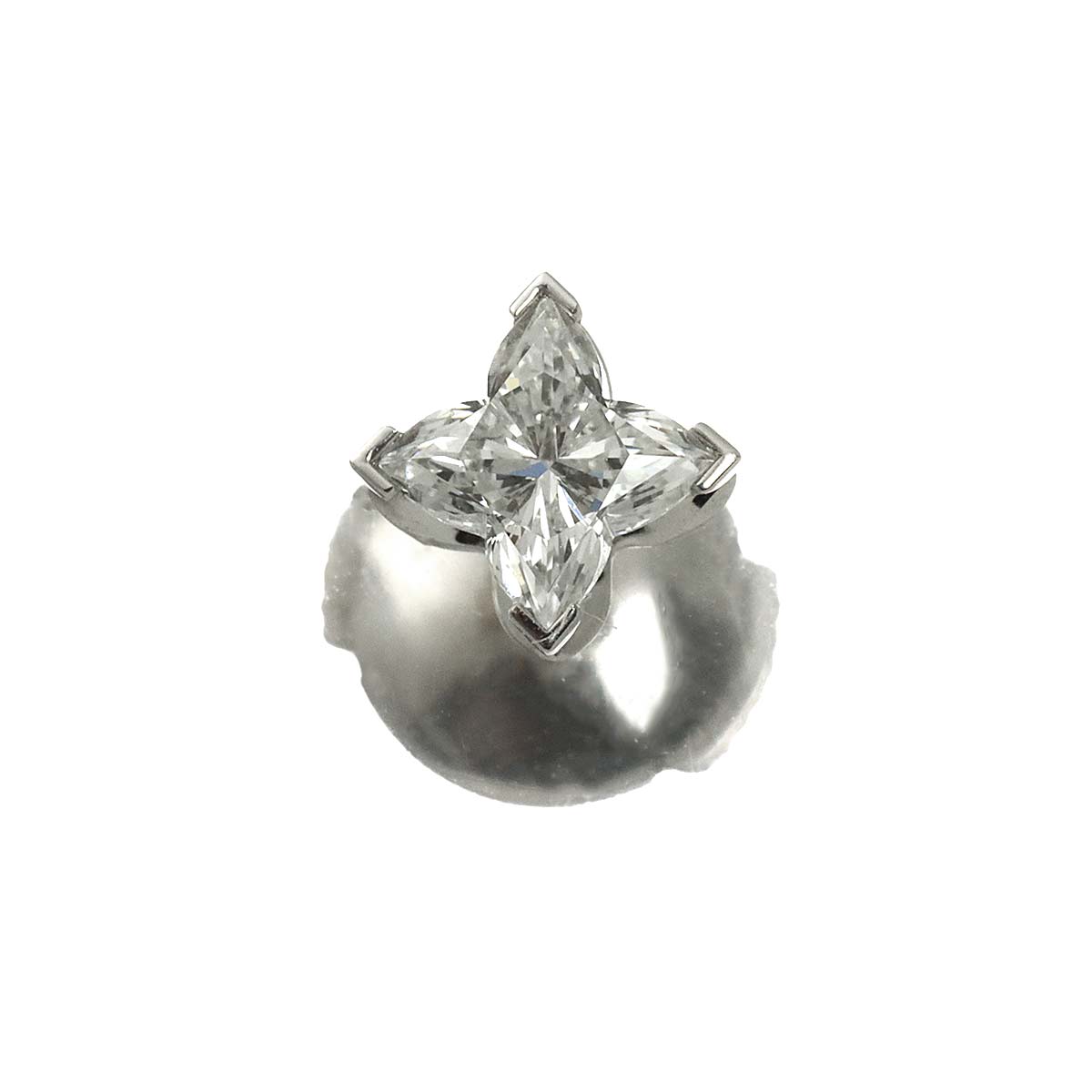 Diamond Earring Pierced 18K WG One Piece only