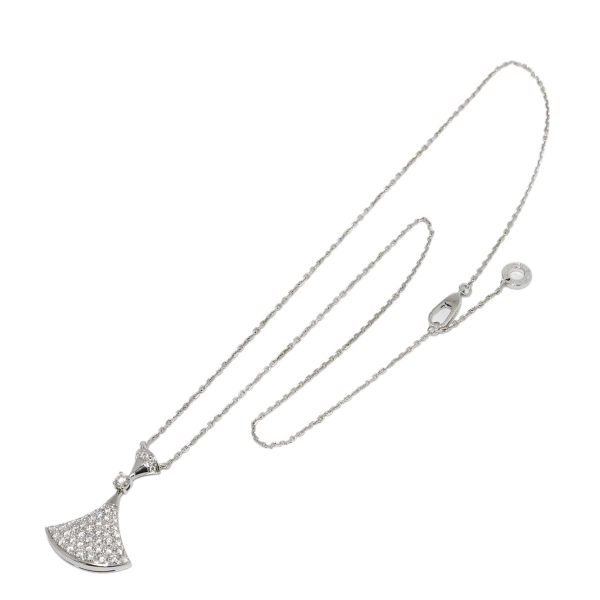 Diva Dream Pave Diamond Necklace 18K White Gold 750