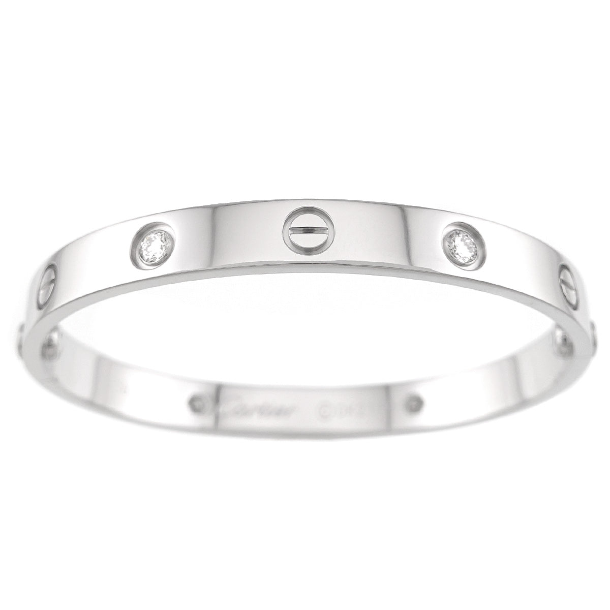 Love Bracelet Diamond 4P Bangle 18K WG 750 Size16
