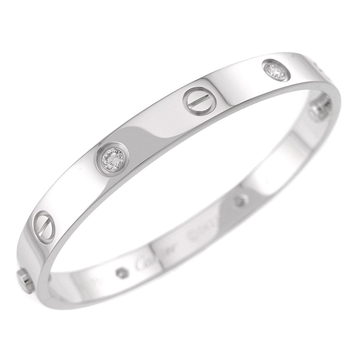 Love Bracelet Diamond 4P Bangle 18K WG 750 Size16