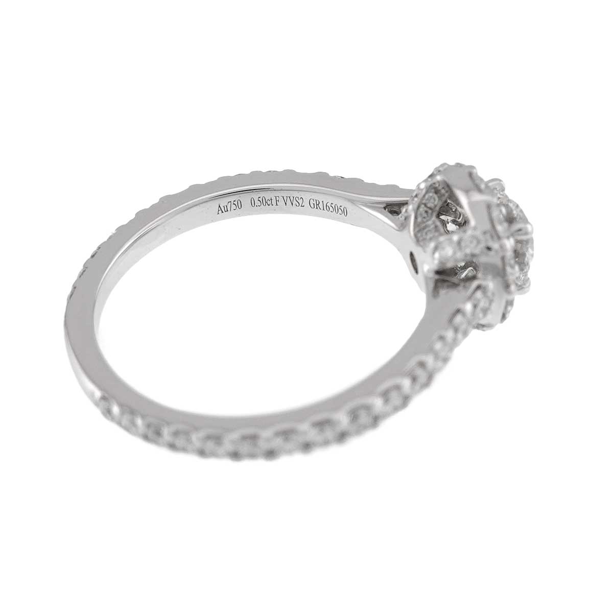 Icon Diamond 0.50ct F/VVS2/EX Ring 18K WG 750 4.75-5(US)