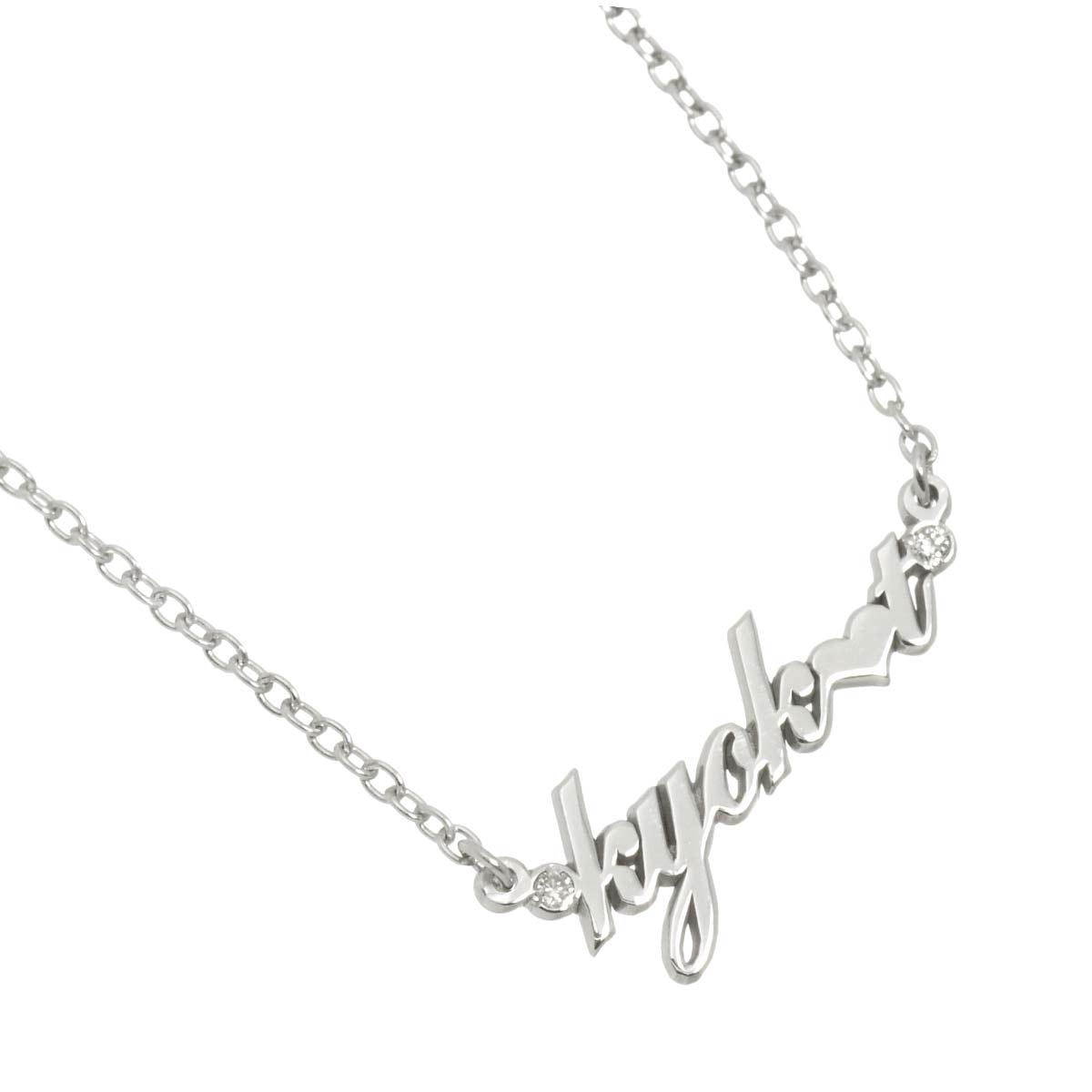 Diamond 0.01ct Necklace 18K White Gold 750