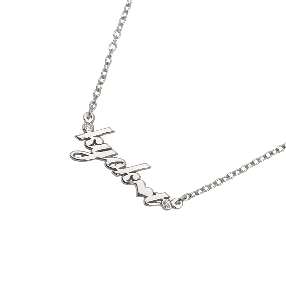 Diamond 0.01ct Necklace 18K White Gold 750
