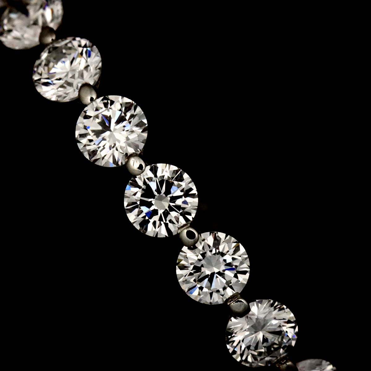 Diamond Hoop Earrings Pierced Pt Platinum