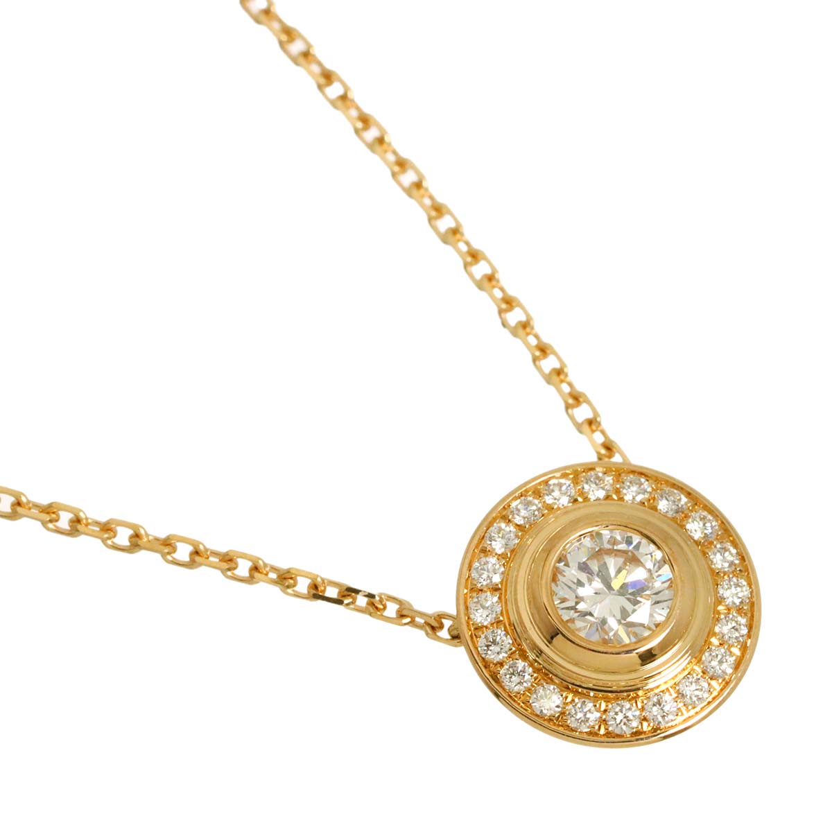 d Amour Pave Diamond Necklace 18K Pink Gold 750