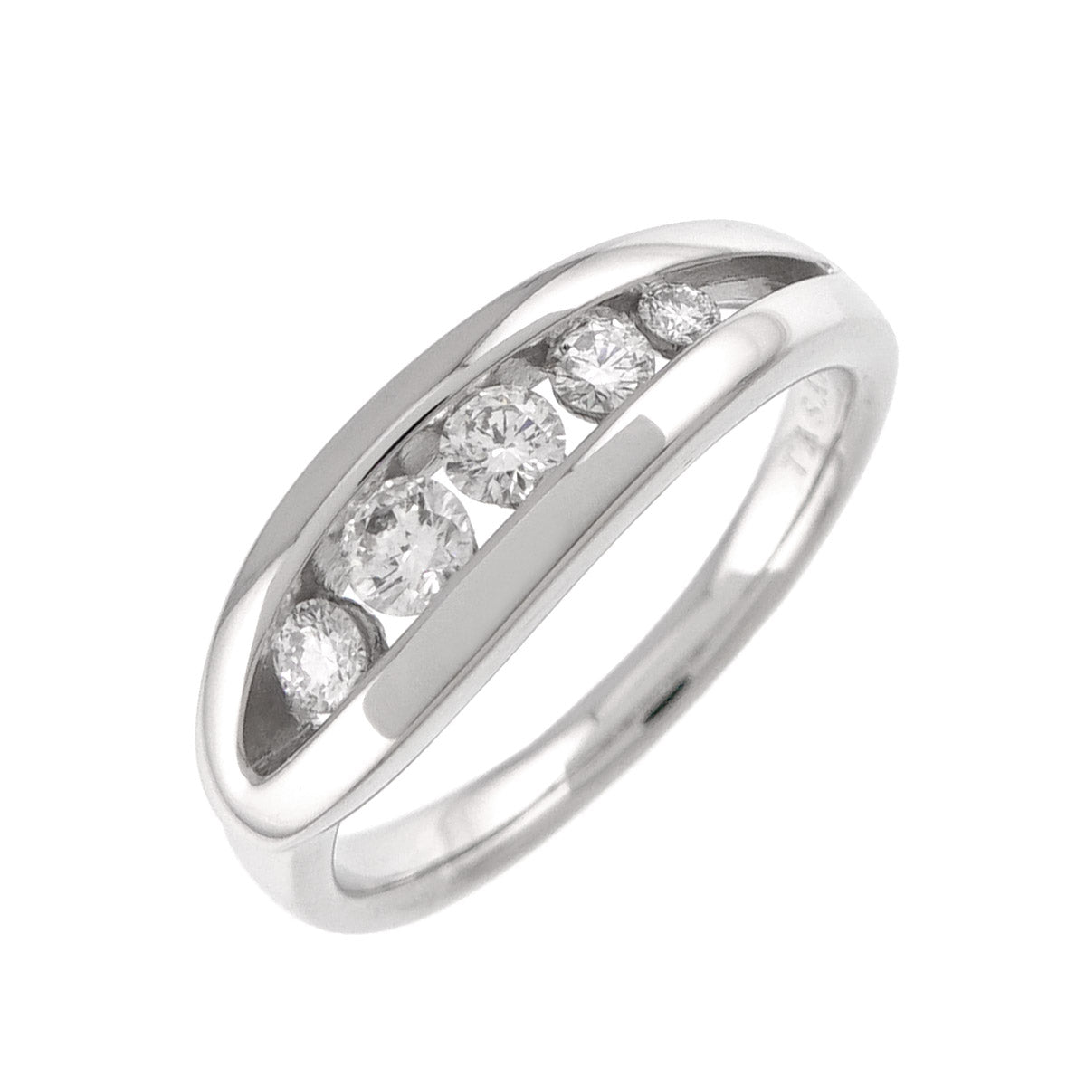 Diamond 0.27ct Ring 18K White Gold 750 Size4.75-5(US)